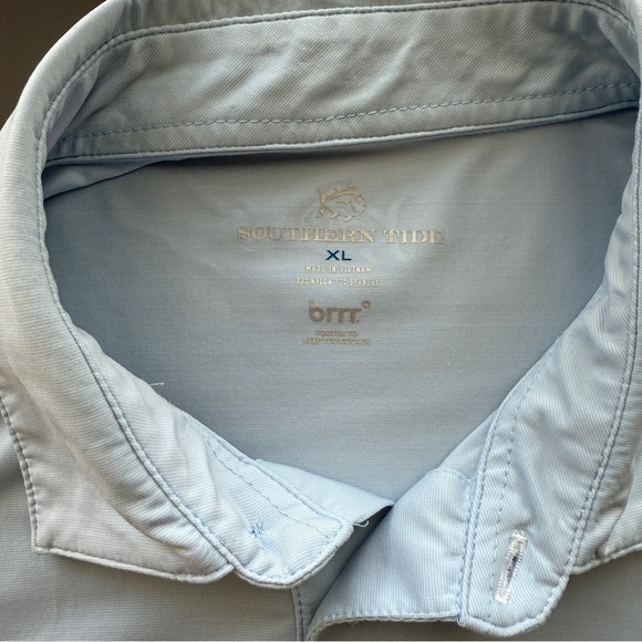 Southern Tide brrr°®-eeze Heather Performance Polo Shirt | Light Blue | XL - Picture 8 of 8